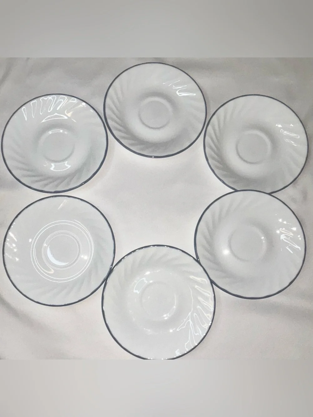 VTG Corelle Blue Velvet Swirl Saucer Plates Replacement 6.25